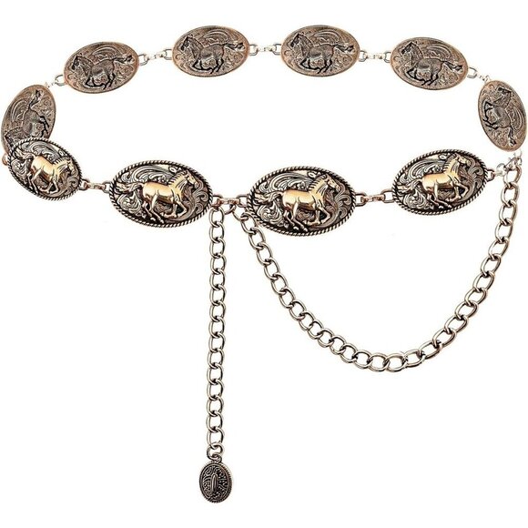 Western Cowgirl Belt Women Metal Concho Stylish Country Outfit Accessory